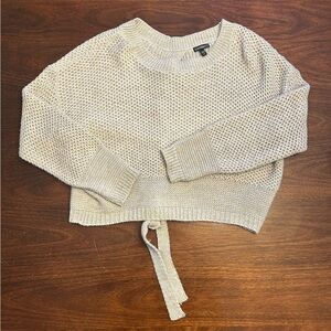 Express Textured Knit Sweater in Light Gray